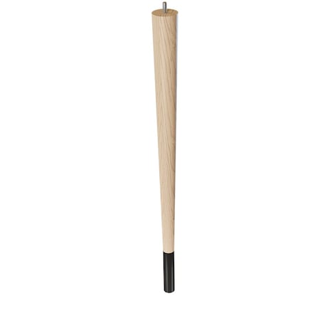 24 Round Tapered Leg With Bolt And 4 Flat Black Ferrule - Ash